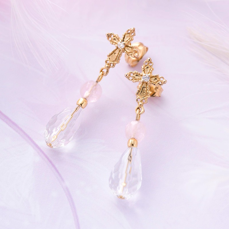 魚座新月 × 乙女座満月のクリアリングジュエリー : ピアス [ゴールド 