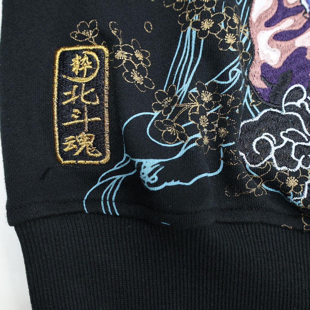 絡繰魂 × 北斗の拳 トキ ジップアップパーカー 284039 北斗神拳 刺繍