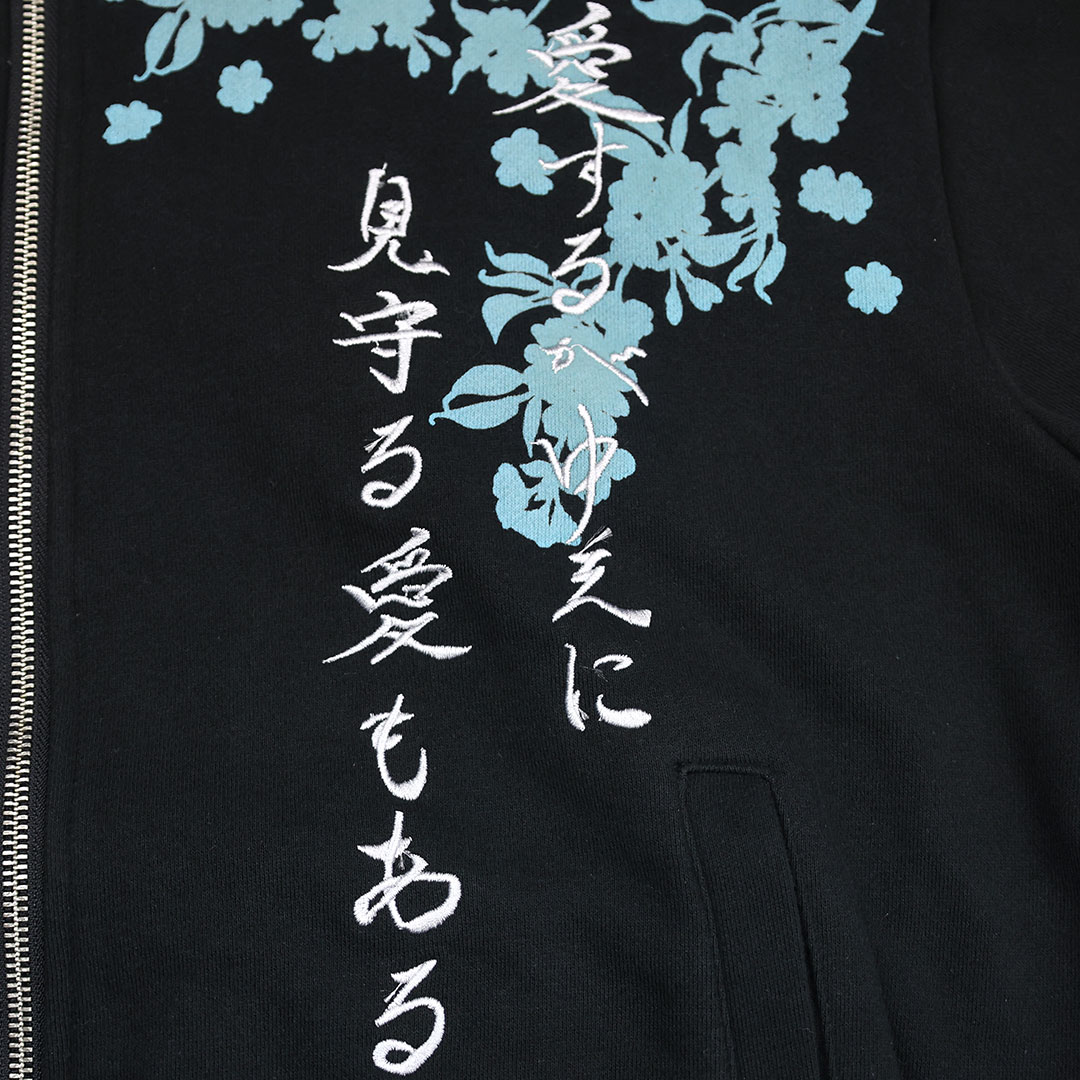 絡繰魂 × 北斗の拳 トキ ジップアップパーカー 284039 北斗神拳 刺繍