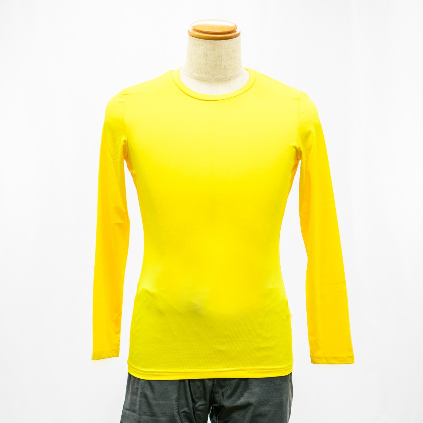 Wapex ワペックス 無地 コンプレッション スポーツインナー  ドライ 長袖Tシャツ（イエロー）