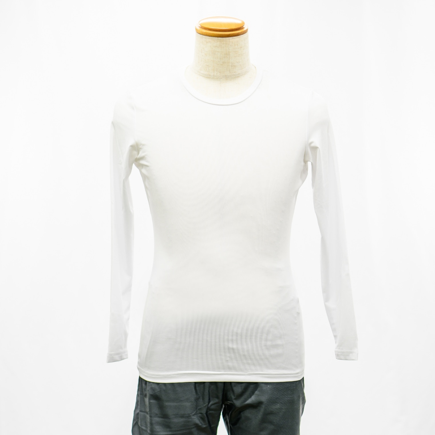 Wapex ワペックス 無地 コンプレッション スポーツインナー  ドライ 長袖Tシャツ（ホワイト）