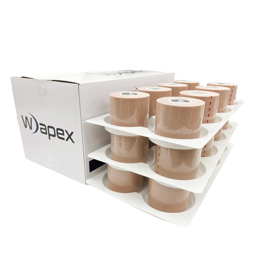 Wapex ワペックス エラスティックテープ+(シート付) 50mm x 3.5m 24巻（ベージュ）