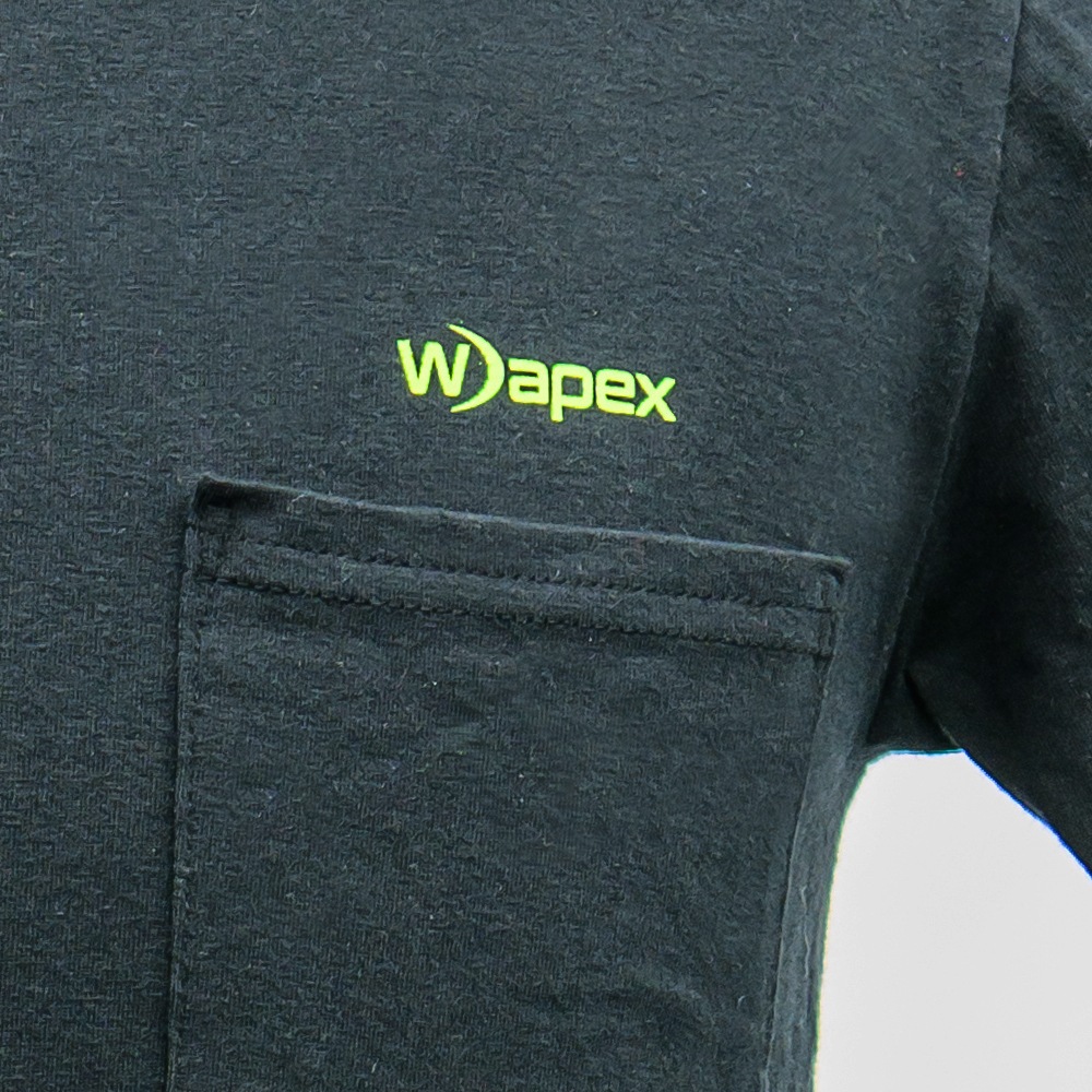 Wapex ワペックス ワンポイントロゴ ポケット 半袖Tシャツ（ブラック）