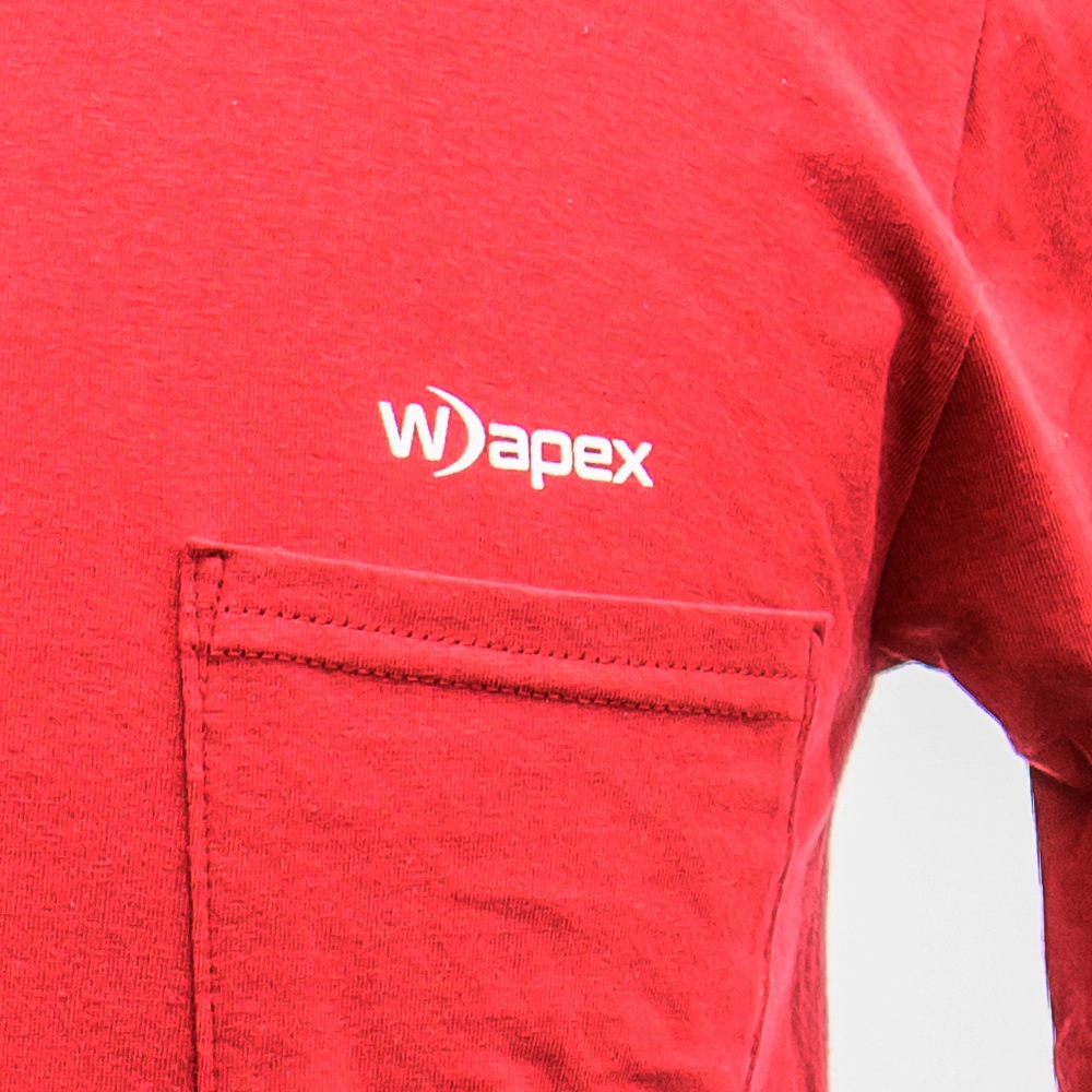 Wapex ワペックス ワンポイントロゴ ポケット 半袖Tシャツ（レッド）