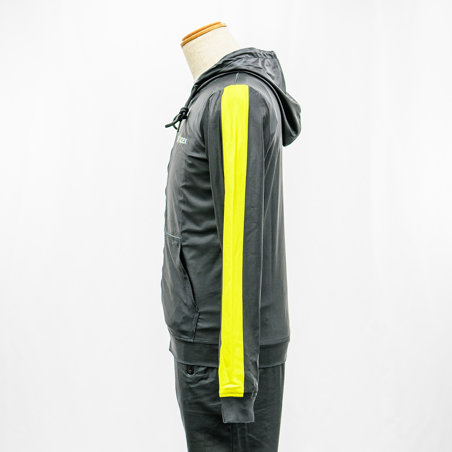 Wapex ワペックス ワンポイントロゴ ラッシュガード 上下セットアップ 長袖（ブラックイエロー）