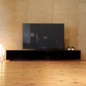 楽天市場】TVボード 幅210cm ウォールナット材 黒ガラス 4K