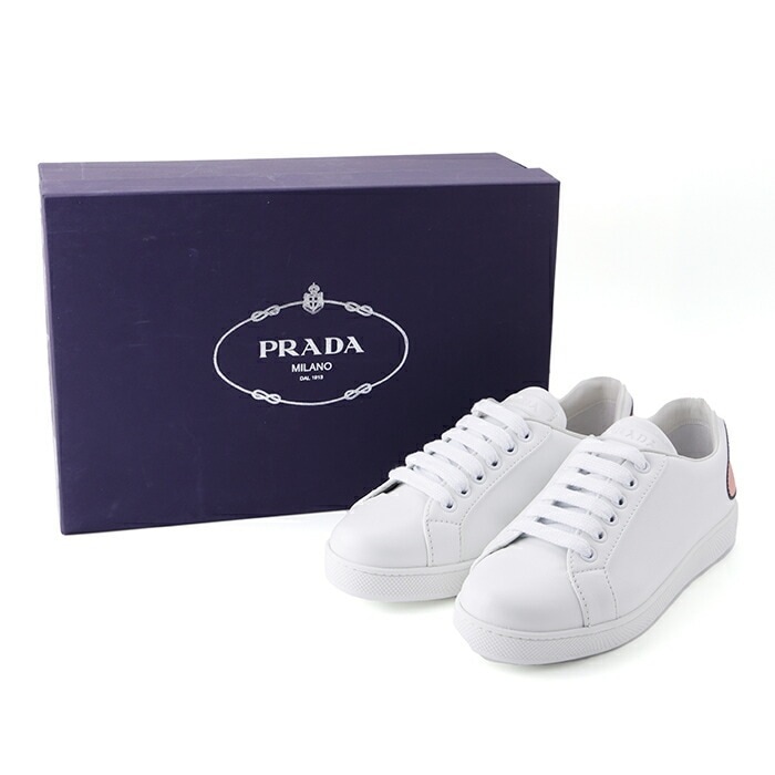 PRADA ホワイト スニーカー プラダ 1835 ローカット オールレザー PRADA ホワイト スニーカー プラダ 1835 ローカット オールレザー