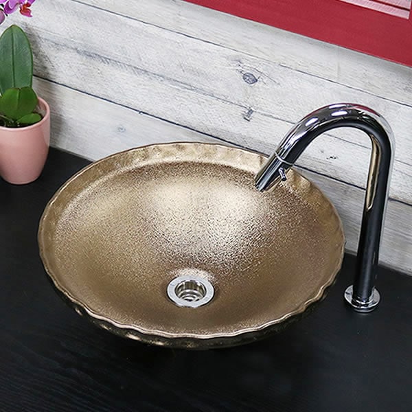 信楽焼　陶器　手洗い鉢　38㌢ 信楽焼陶器手洗い鉢38㌢