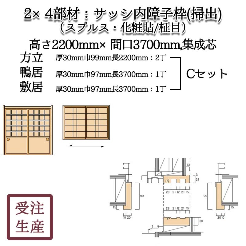 標準障子枠4枚と窓用障子枠2枚 ラフォレスタ 【クーポンで10％OFF】ラフォレスタ[新和風] 内