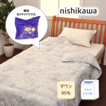 西川 洗える羽毛肌掛け布団 ウォッシャブルダウンケット 密封セイケツパック入 丸洗いOK ダウン85% 0.25kg入