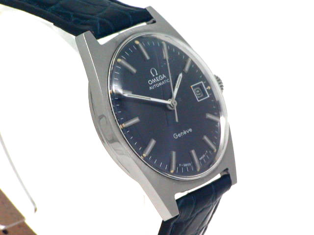 オメガ ジュネーブ 166.041 Cal.565 自動巻 青 OH済 1970年代 OMEGA