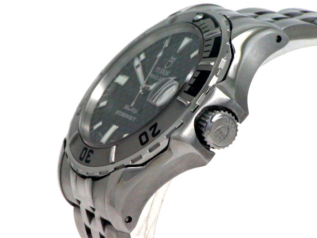 BRUNT キャンティーン シルバー ブラント ビンテージ チュードル ハイドロノート 89190 カーボンブラック 自動巻 USED Tudor