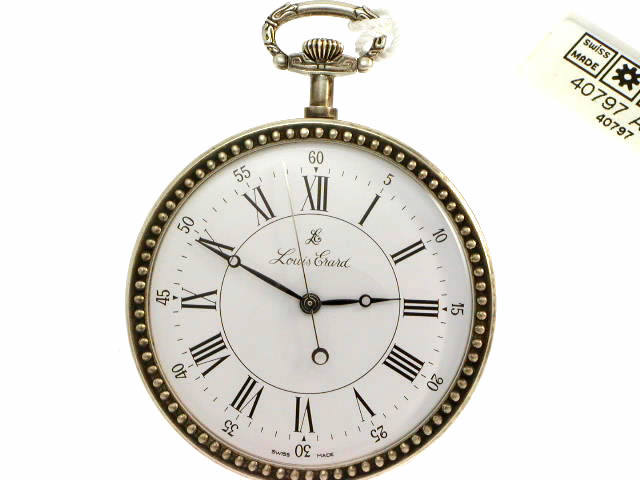 ルイ・エラール アルジャンエナメル 銀無垢 手巻き 懐中時計