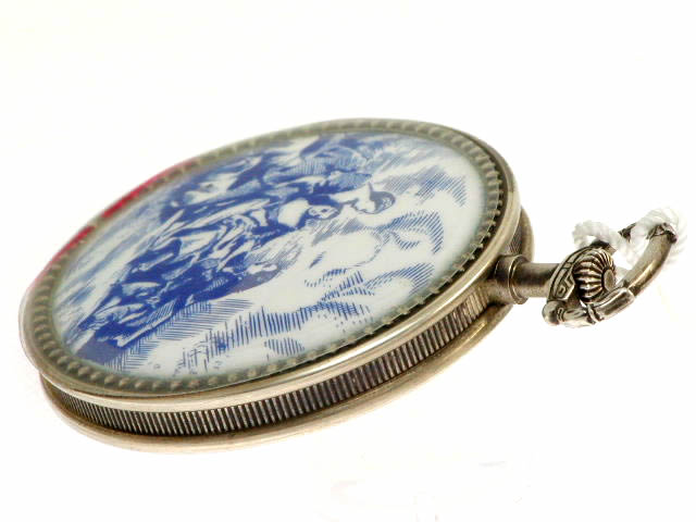 ルイ・エラール アルジャンエナメル 銀無垢 手巻き 懐中時計