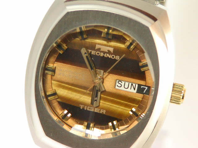 テクノス タイガー オートマティック デイデイト 自動巻 1970年代 新古品