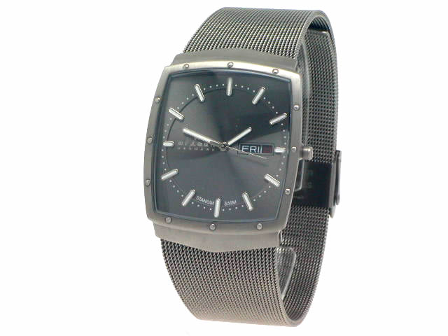 スカーゲン 396LTTM  メッシュ クオーツ チタン USED　