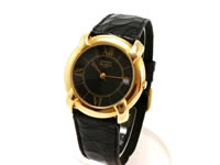 エメリックメールソン GP ラウンド 黒文字盤 クオーツ USED