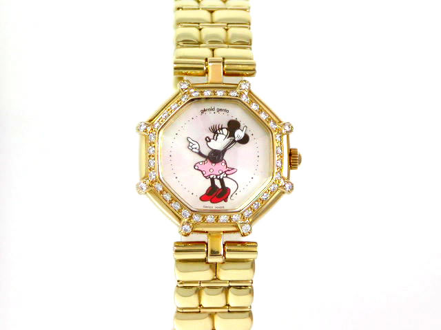 ジェラルドジェンタ ファンタジー ミニーマウス 18KYG ダイヤベゼル USED　Gerald Genta