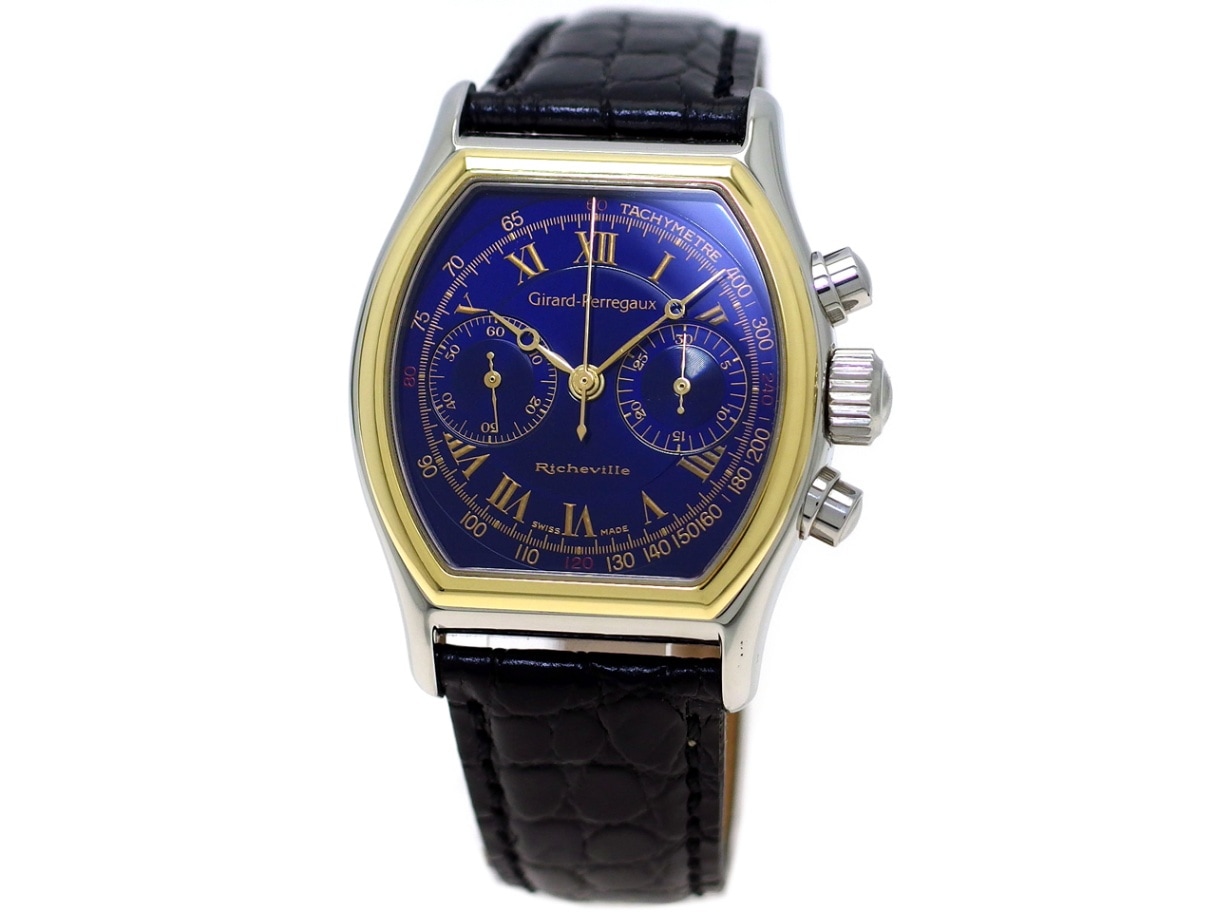 ジラールペルゴ 1950s 17石自動巻Cal.21 130 スクエア クロコ革