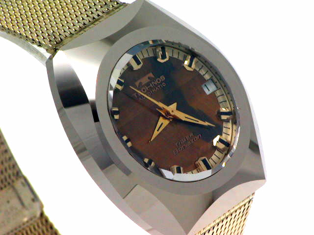 テクノス ボラゾン タイガーズアイ 自動巻 OH済 1970年代 Technos