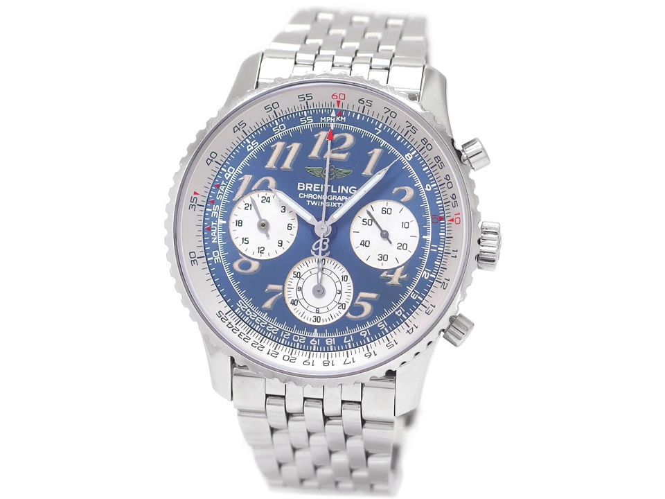 ブライトリング ナビタイマー ツインシックスティ2 A39022.1 ブルー文字盤 自動巻 OH済 1999年 USED