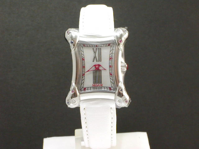 ミザーニ エルミタージュ マザーオブパールダイヤル ダイヤ&サファイヤ&ルビー カーフホワイト 600MAP　　新品