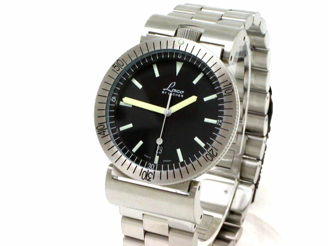 ラコ ネイビーシリーズ クオーツ デイト 40mm SSブレスレット 862016