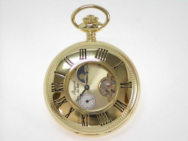 ラポート ハーフハンタータイプ 月齢表示付き懐中時計 PW68 新品