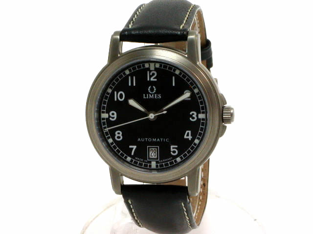 リメス チタン オートマチック 37.8mm 黒文字盤 カーフ U8638T-LA1.1 Limes 新品