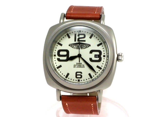 レトレック R-009 ステンレススティール 自動巻　ホワイトダイヤル ドイツ製 新品