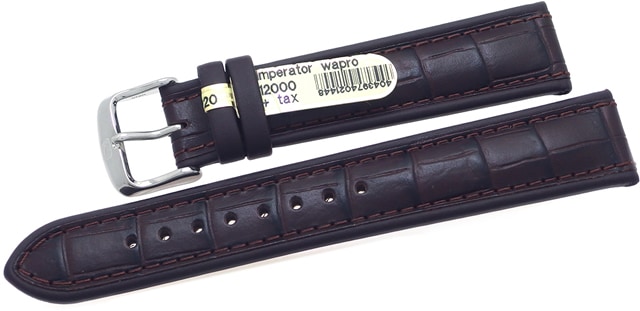 【ディモデル】 IMPERATOR WATERPROOF（インペラートル・ウォータープルーフ）ダークブラウン 型押し カーフ（牛革） 時計ベルト