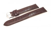 【ヒルシュ】 CROCOGRAIN（クロコグレイン） ダークブラウン カーフレザー クロコ型押 時計ベルト