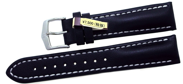 【ヒルシュ】 HEAVY CALF（ヘビーカーフレザー）100m耐水 ブラック 表カーフレザー 裏オイスターグラブスーパーソフト（カーフ） 時計ベルト