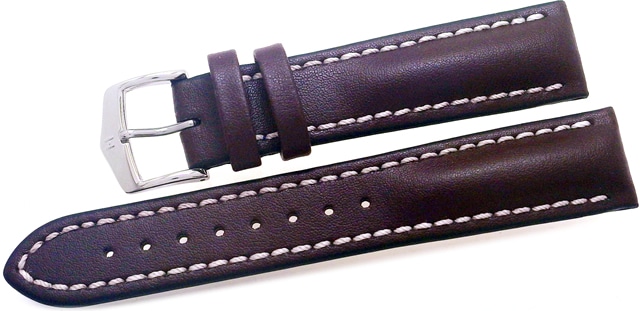 【ヒルシュ】 HEAVY CALF（ヘビーカーフレザー）100m耐水 ダークブラウン 表カーフレザー 裏オイスターグラブスーパーソフト（カーフ） 時計ベルト