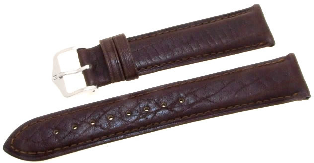 【ヒルシュ】 CAMELGRAIN（キャメルグレイン） ダークブラウン 表カーフレザー キャメル型押 裏ノーアレルギーコーティング（カーフ）時計ベルト