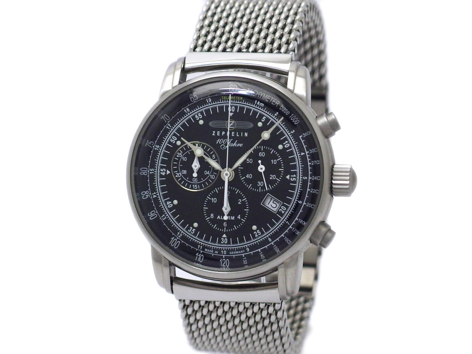 ツェッペリン 7680M 『ZEPPELIN号100周年記念モデル』 クオーツ 黒文字盤 USED　Zeppelin Transatrantic