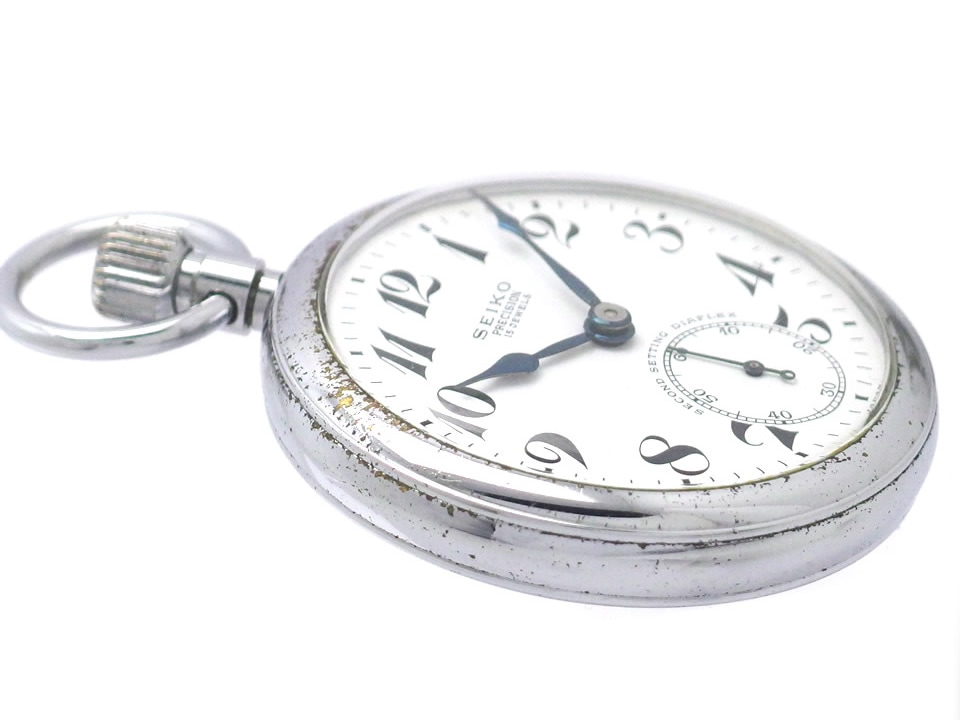 セイコー プレシジョン 懐中時計 セコンドセッティング 15石手巻 OH済