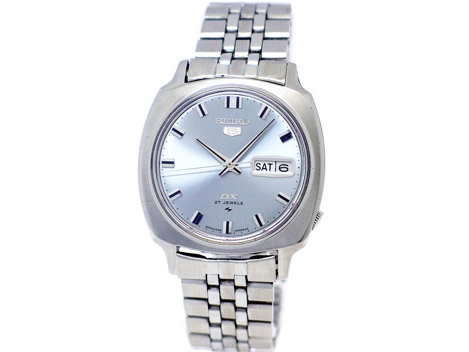 良品　SEIKO 5 DX　セイコー5　デラックス27石　5139-7040 セイコー ファイブ デラックス 5139-7040 27石 クッション型