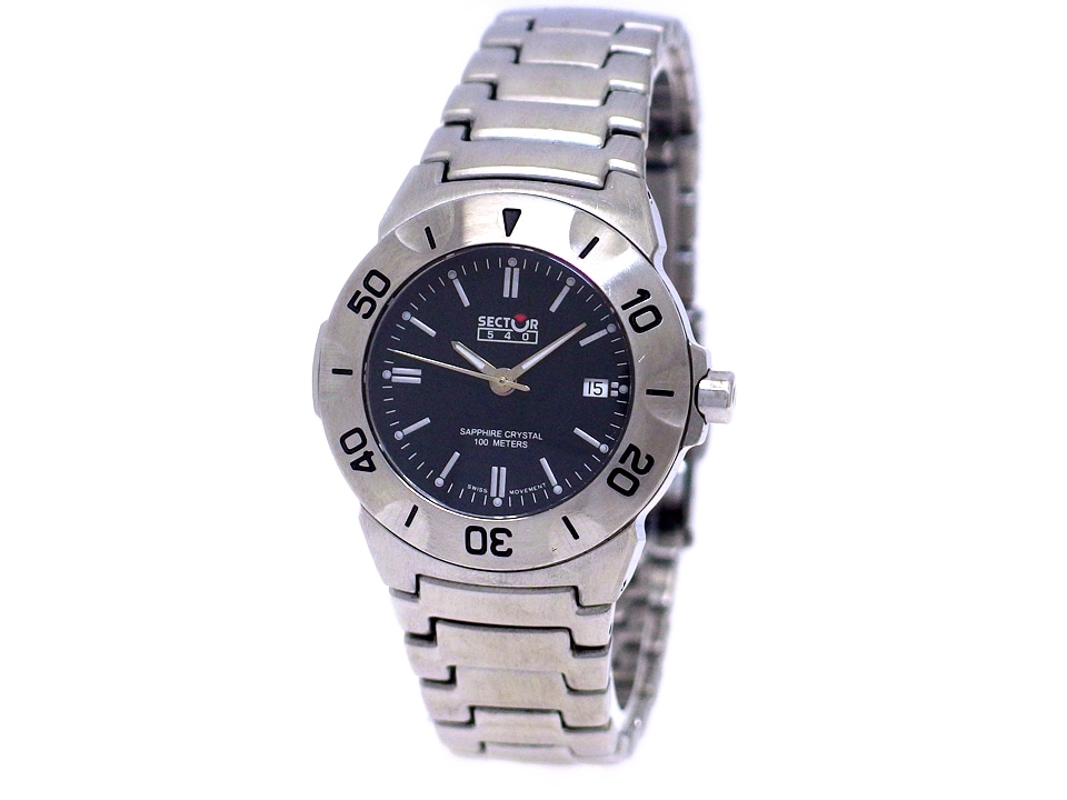 セクター 540シリーズ A3.540.725 レディース ブラック文字盤 クオーツ USED　Secter