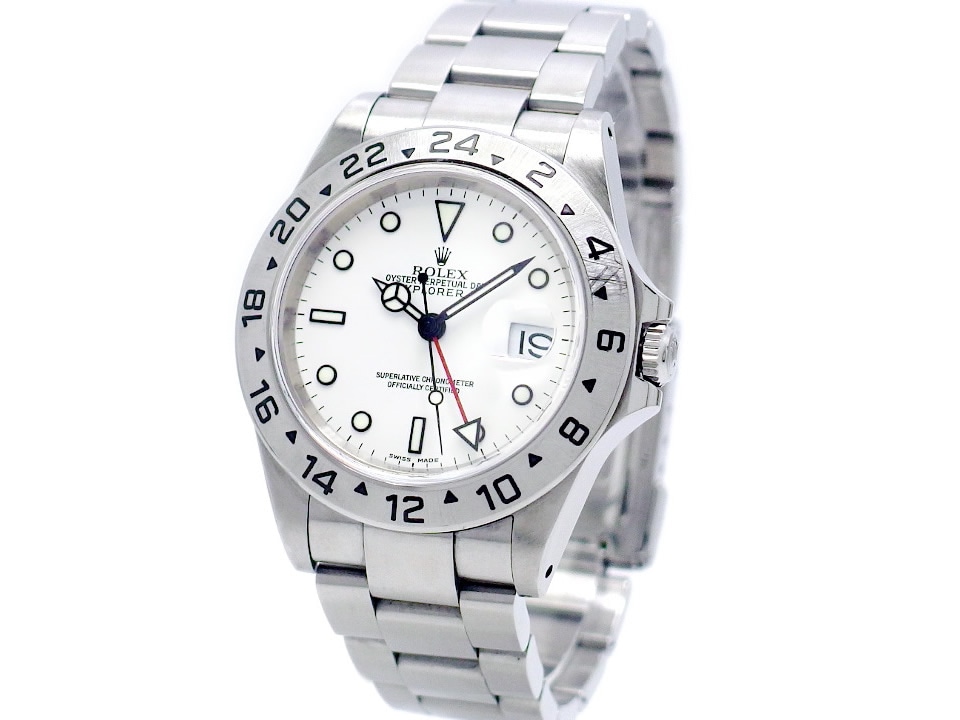 ロレックス エクスプローラーⅡ Ref.16570 白文字盤 Cal.3185 自動巻 OH済 1999年製 USED Rolex