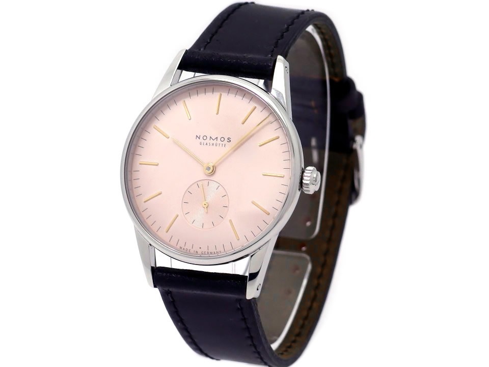 ノモス オリオン OR1A3GR2 ローズ文字盤 キャリバーα 手巻 2016年頃 並行輸入品 USED