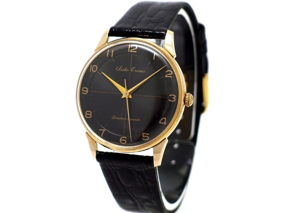 セイコー クロノス 15030D クロスライン ケース金メッキ/裏蓋金張り 21石 手巻 OH済 昭和38年/1963年製