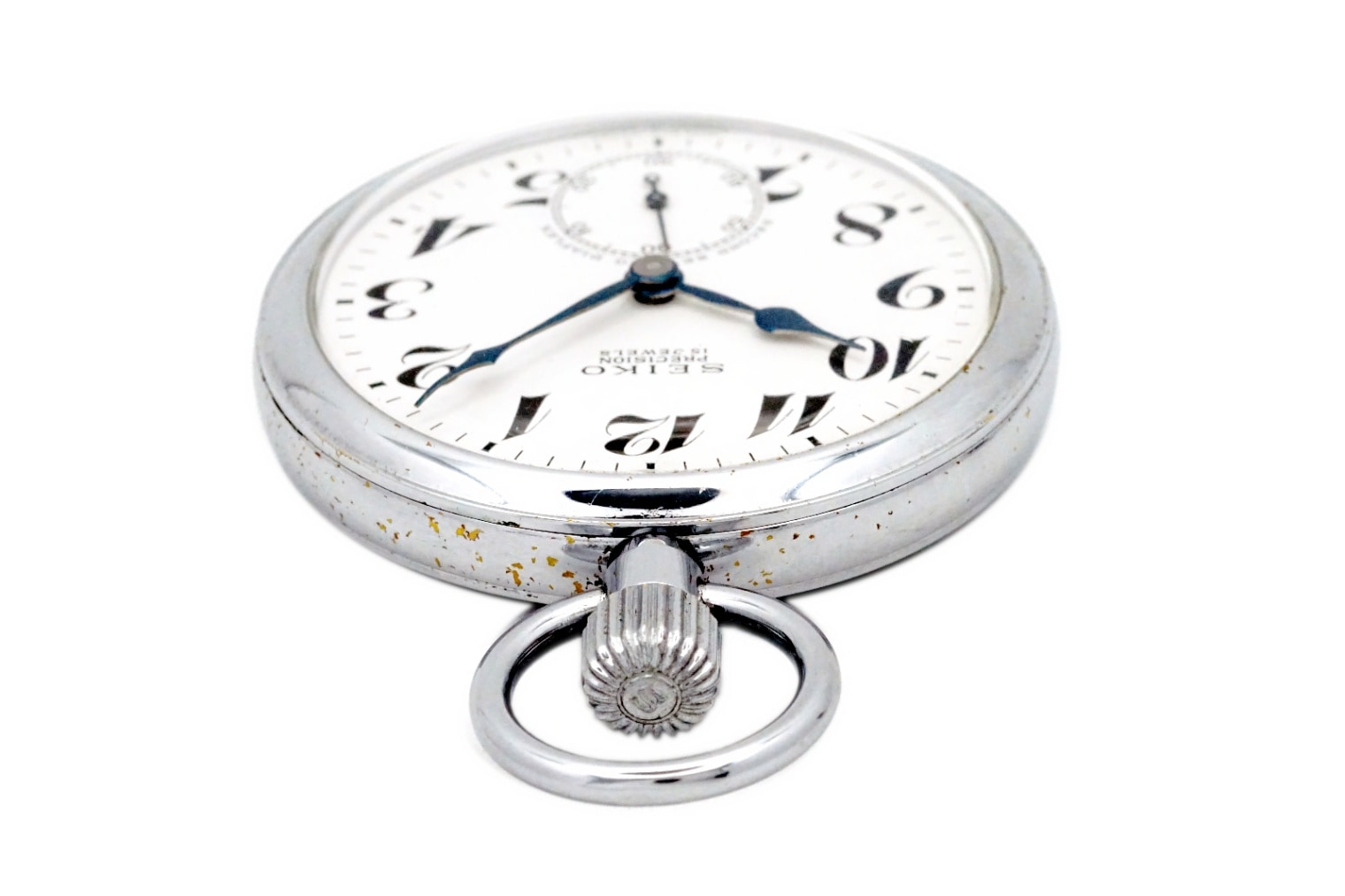 セイコー プレシジョン 懐中時計 青針 セコンドセッティング 15石 手巻