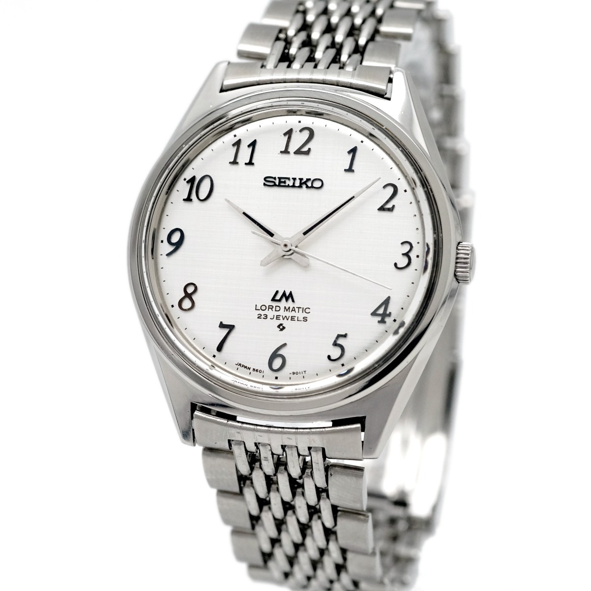 セイコー ロードマチック 5601-9000 絹目文字盤 アラビアインデックス 純正ブレス ノンデイト 自動巻 OH済 昭和47年/1972年製