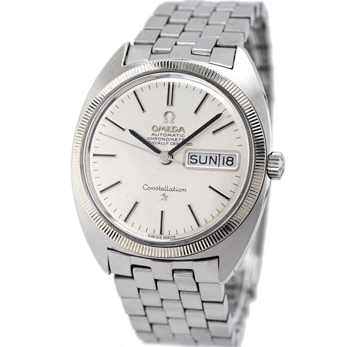 オメガ コンステレーション 168.029 WGベゼル 絹目文字盤 Cal.751 自動巻 OH済 1969年製 Omega