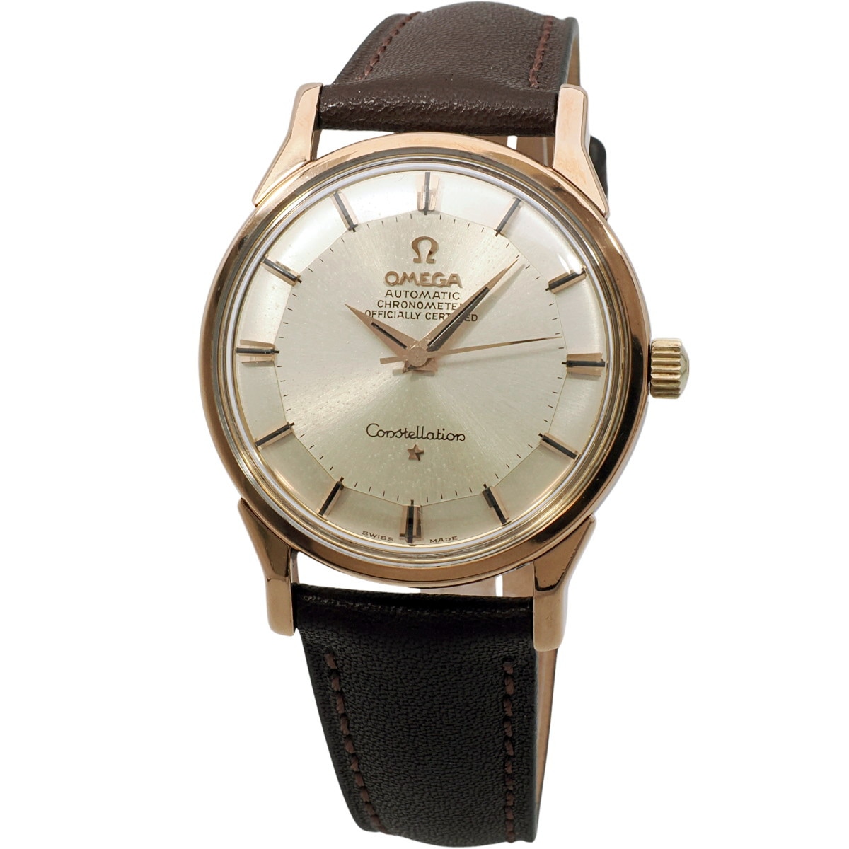 オメガ コンステレーション 12角 167.005 ローズゴールドキャップ 純正尾錠 箱付き Cal.551 自動巻 OH済 1963年製 Omega
