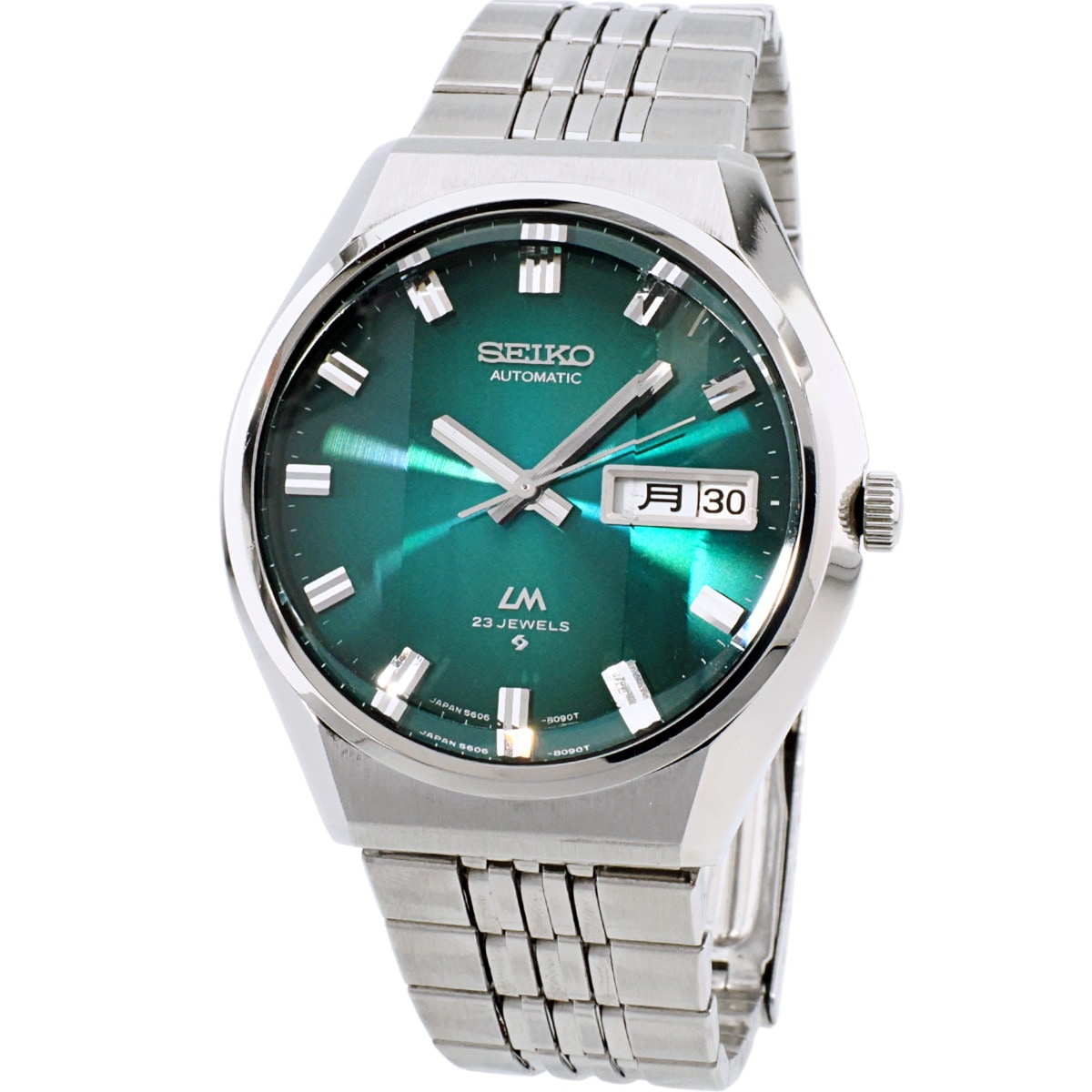 セイコー ロードマチック 5606-8061 箱・取扱説明書付き カットガラス スクリューバック 純正ブレスレット 自動巻 OH済 1975年製（昭和50年）