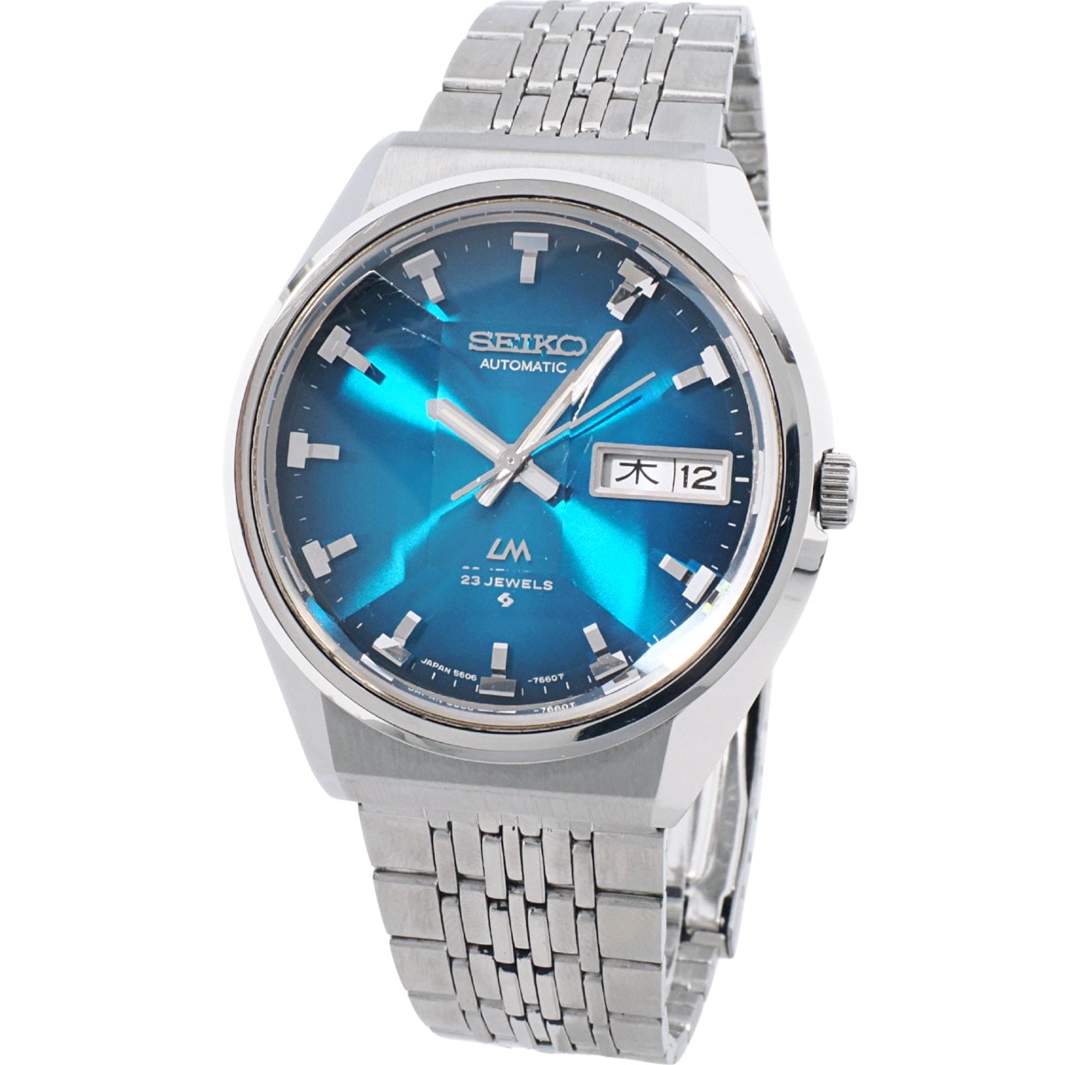 セイコー ロードマチック 5606-7320 カットガラス スクリューバック 純正ブレスレット 自動巻 OH済 1973年製（昭和48年）