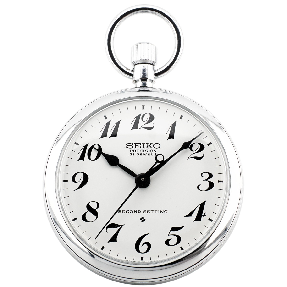 セイコー 懐中時計 鉄道時計 旭鉄 6110-0010 21石 手巻 OH済 1977年製