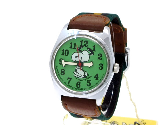 シチズン　スヌーピー　手巻き時計　昭和レトロ 腕時計 シチズン スヌーピータイム 0952-22 手巻 OH済 昭和40年代